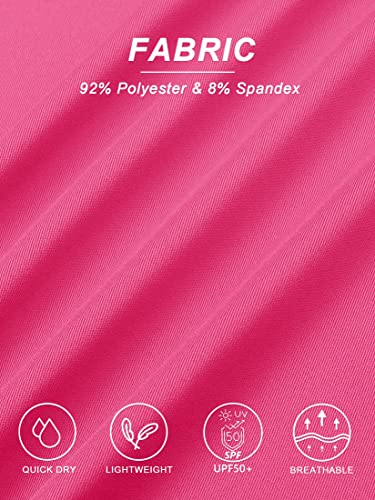 TACVASEN Athletic Shirts for Women Quick Dry Tennis Golf Polo Uniform Shirt, Rose Red, S - Thumbnail 7