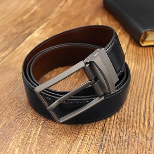 Lychee pattern buckle-1 Stylish Men's Double Sided Rotating Pin Buckle Belt – Versatile and Durable Fashion Accessory4