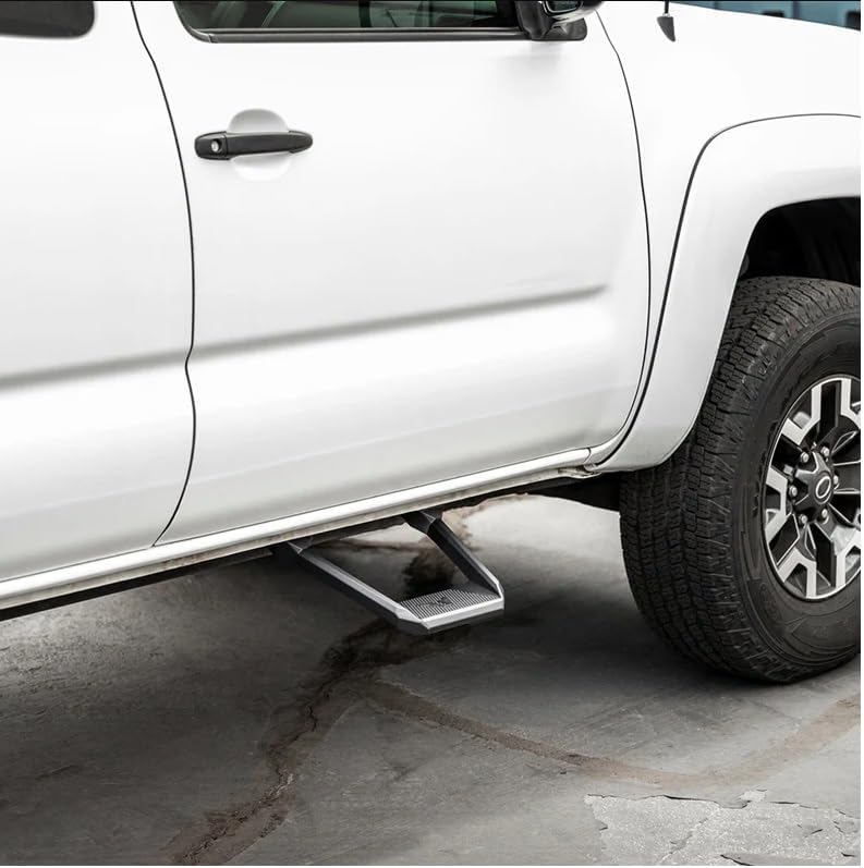 Aluminum Black Side Steps – Compatible with 2005–2024 Toyota Tacoma Single & Double Cab – Nerf Bars, 350 lb Load Capacity (Set of 2)