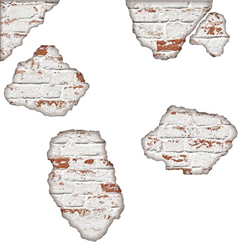 Faux White Brick Breakaway Wall Decals Repositionable Matte Brick Wall