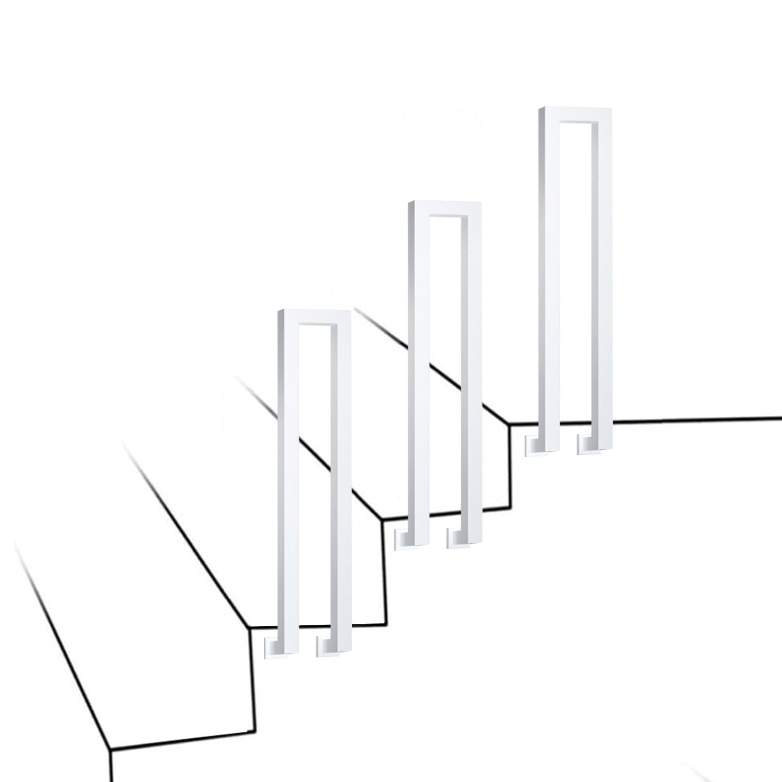 Rampes d'extérieur pour marches extérieures blanches - Main courante escalier jardin métal