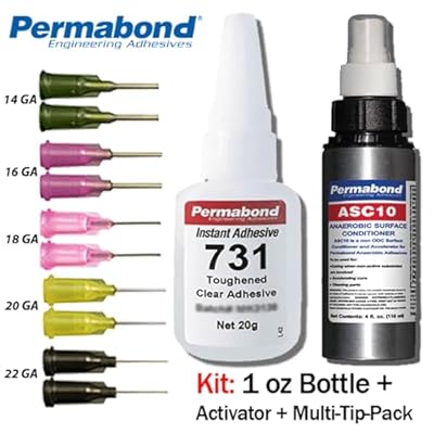 Permabond 731 (1oz Bottle) Instant Adhesive-Toughened & Flexible Slow-Set General Purpose