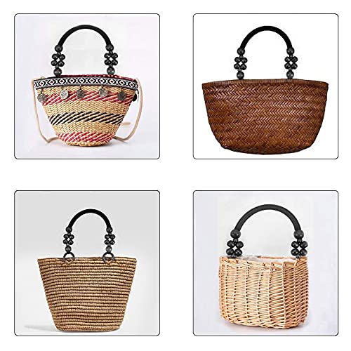Poignées De Sac En Bois Avec Perles - Longueur 48,3 Cm - Marron Foncé - Lot De 2 Pièces - Pour Fabrication/réparation De Sacs à Main - 8