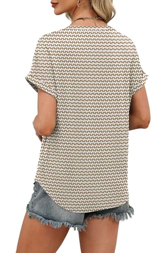Image of WIHOLL Womens Blouses Spring Tops Short Sleeve Shirts Dressy Casual Summer Vacation Fashion Clothing 2026