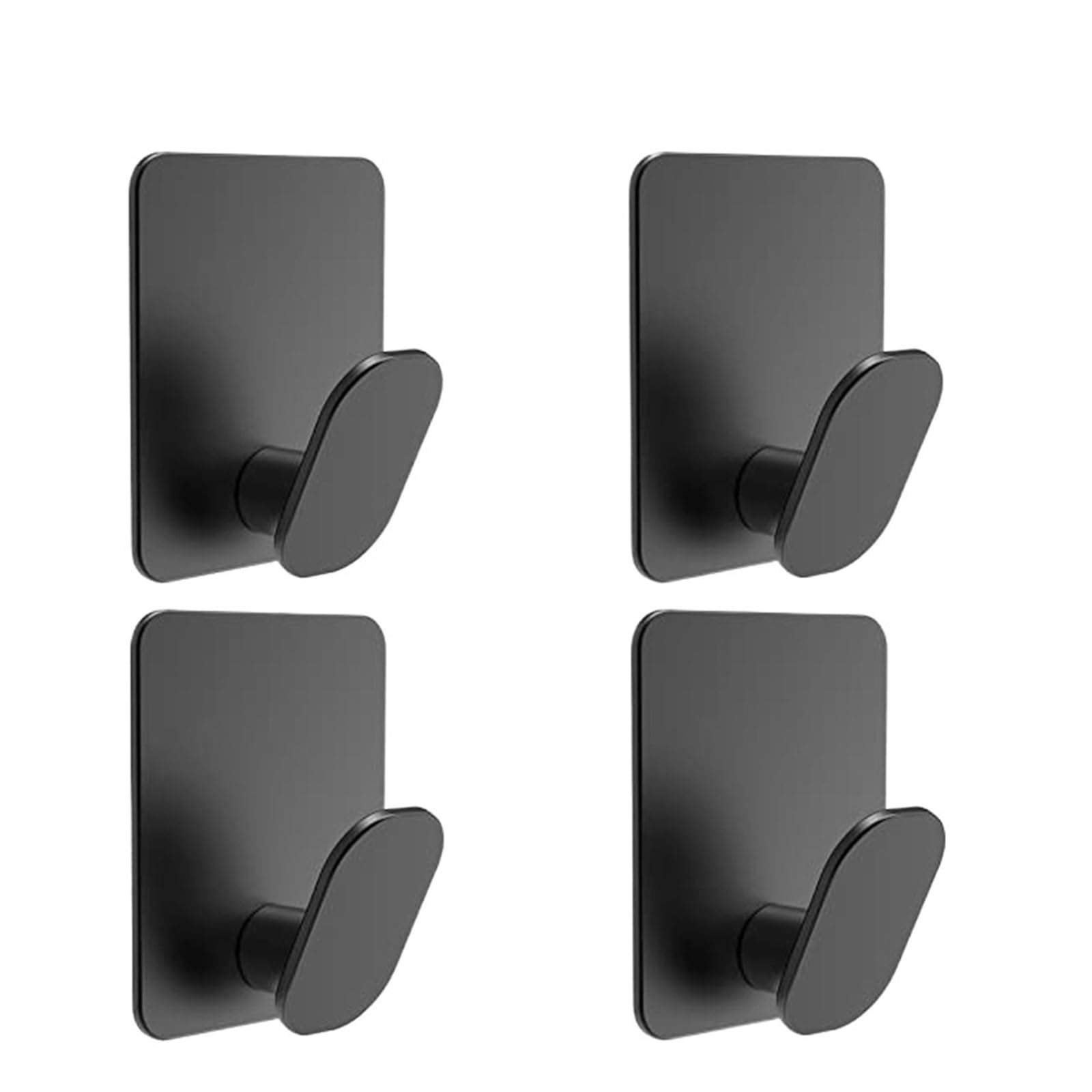 Janxelnova Black 4Pcs 4Pc/2Pc Bathroom Clothes Hooks, Adhesive Wall Hooks, Stainless Steel Towel Racks, Bathroom Kitchen Hardware, Multi-Purpose Hooks(Black 4Pcs)