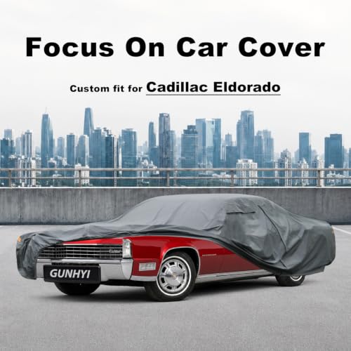 Image of GUNHYI Premium Car Cover Custom Fit Cadillac Eldorado, 16 Layers Heavy Duty Car Cover Waterproof All Weather with Zipper Door for Sun Rain Snow Dust Uv Protection