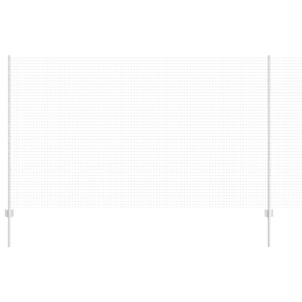 Outdoor Fence with Post Silver 1.4 x 25 m Steel Garden Boundary Privacy Screen UV Resistant Powder Coated Easy Assembly Terraced Patio Decorative