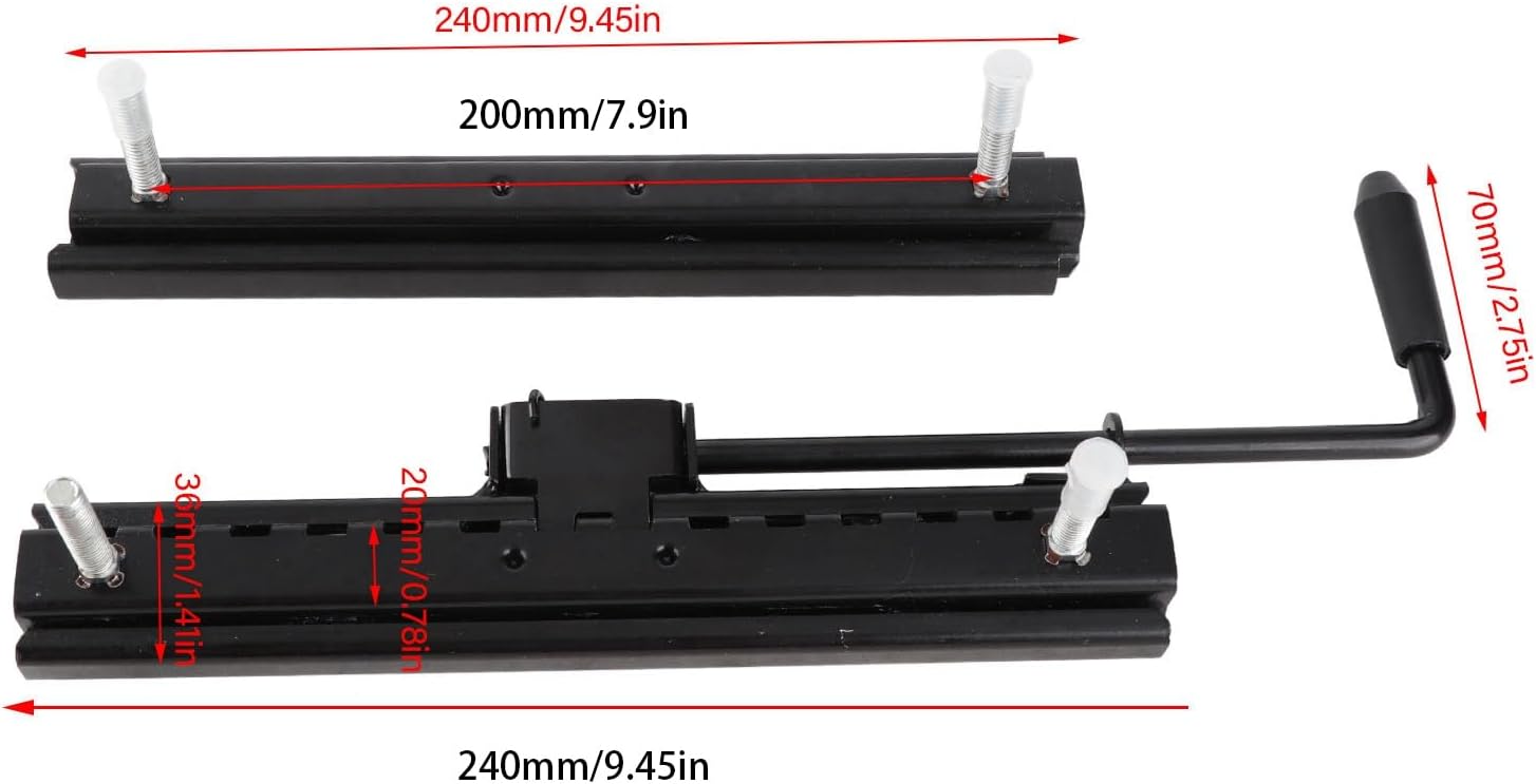 Diydeg Kart Seat Mounting Track Assembly Kit, Universal Bucket Seat Slider Tracks with Adjustment Handle, Vehicle Seat Slider Track Set, Racing Seats Dual Lock Slider