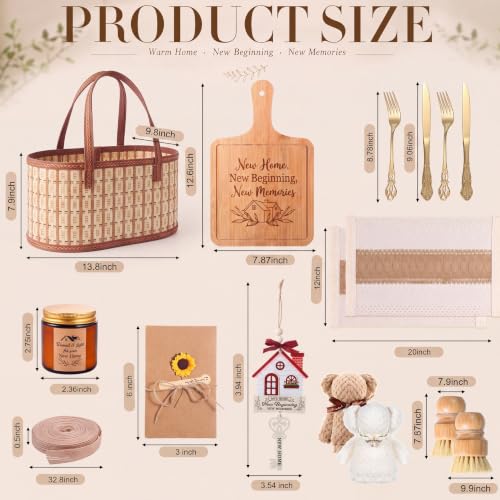 17 Pieces Housewarming Gifts Basket for New Home - Closing Gifts for Women Men Couple Welcome Moving in New House First Apartment Kitchen Present - Image 2
