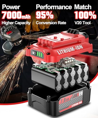 Image of Bonadget NEW 7.0Ah 2PACK for Craftsman 20V Battery for Craftsman V20 Battery CMCB205 CMCB202 CMCB204 CMCB206 Tool Battery Replacement Lithium-ion