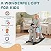 Qaba Rocking Horse, Kids Plush Animal Rocker with Realistic Neighing Sound for Toddlers 2–5 Years Old, Soft Filling Ride on Horse with Rabbit Toy, Gray