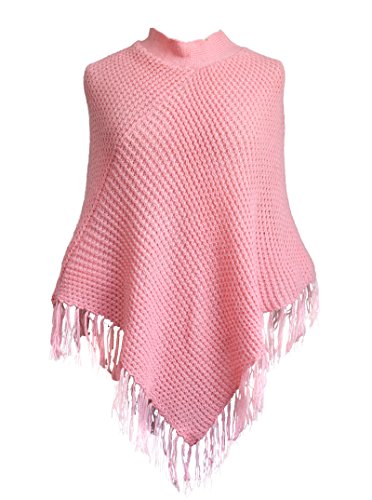 Gamboa Alpaca Waves Poncho for Women (Pink)