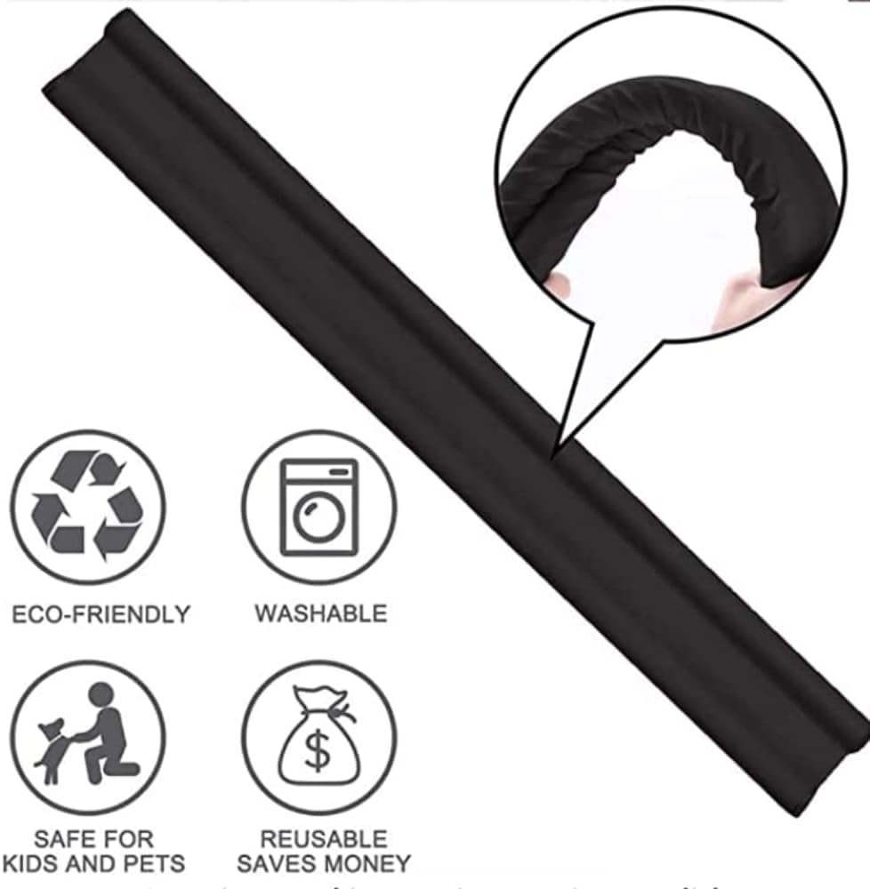 Paraspifferi Sottoporta Doppia Protezione per Porte Blindate e Standard, Anti-Insetti e Polvere, Facile da Installare, Efficace Contro Correnti d'Aria 95x25 mm. (Grigio, 95 cm)