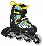 Powerslide Phuzion Orbit - Patines en línea ajustables para niños, color negro, amarillo, azul y negro, tallas 35-38