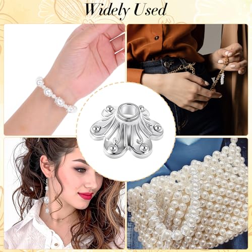 300 Stück 7 Stile Zwischenperlen für Armbänder Spacer Perlen Silber Metallperlen zum Basteln Bastelperlen Set Perlenkappen Perlen für Armbänder mit Loch zum Auffädeln Schmuckzubehör