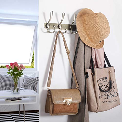 Webi Coat Rack Wall Mounted,Coat Hanger Wall,Coat Hooks Wall Mounted,Wall Coat Rack With Hooks For Hanging Coats,Hats,Jacket,Clothes,Bronze,2 Packs #TOP4