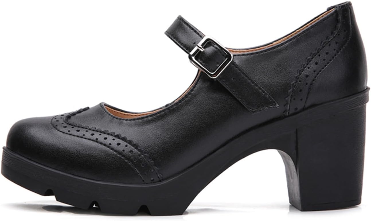 DADAWEN Women's Chunky Low Block Heels Mary Jane Closed Toe Work Pumps Comfortable Round Toe Oxfords Dress Wedding Shoes - Image 5