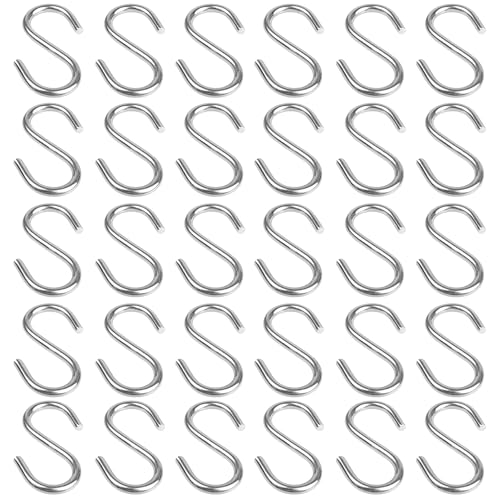 AUXBC 32PCS 1-1/2 Inch 304 Stainless Steel S Hooks, Heavy
