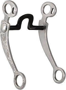 FES Aluminum Spoon Sweet Iron Mouth Horse Bit | for Seasoned Horse Riders | Promotes Responsiveness & Salivation | Engraved Lightweight Aluminum | Ideal for Western Pleasure & Working Cow Horses