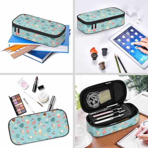 Image of Sweet Dessert Pencil Case Ice Cream Pineapple Watermelon Summer Pencil Bag Pouch Box Organizer for College School Students Boy Girl