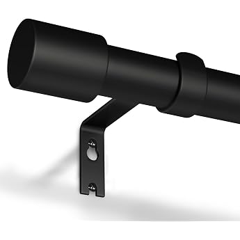 Curtain Pole Black 76-228 cm Extendable 19 mm Diameter for Bedroom Living Room or Kitchen GEEBOBO