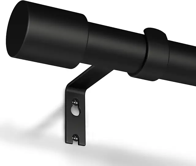 Gardinenstange Schwarz 76-152 cm Ausziehbar für Schlafzimmer, Wohnzimmer, Küche