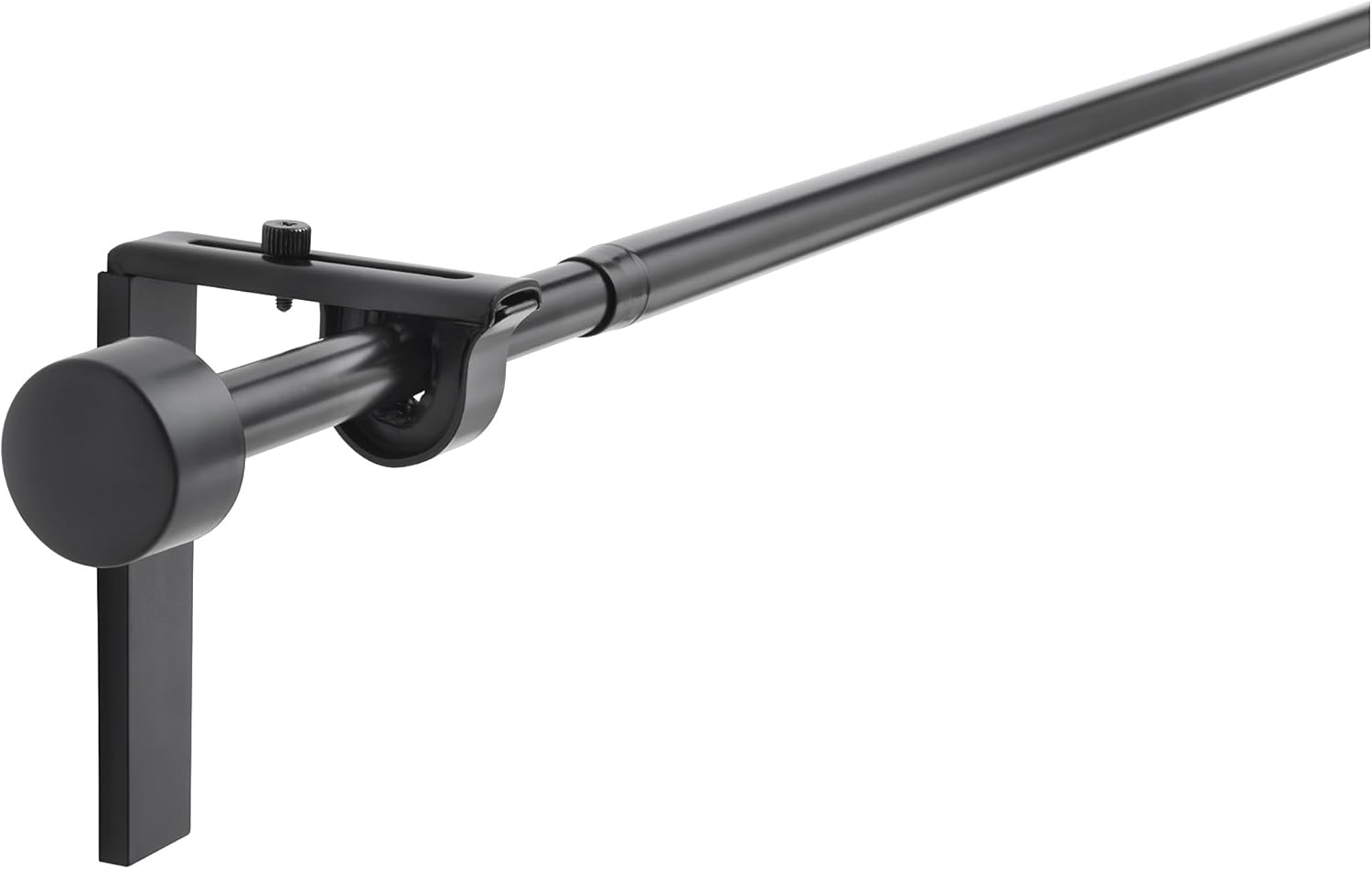 RÄCKA Curtain rod combination, black, 120-210 cm