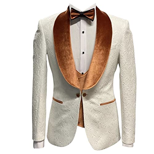 Veste à un bouton blazer homme velours jacquard de fête
