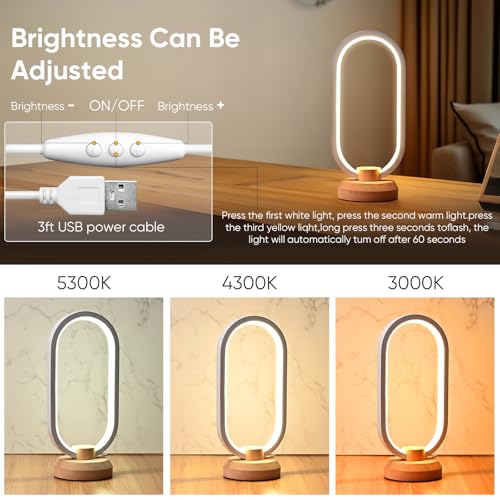 LONRISWAY Modern Desk lamp LED Wood Table Lamp, Bedroom Bedside Night Light, Dimmable Led Lighting, Creative Home Decor, Unique House warmging Gift by LONRISWAY - Image 4