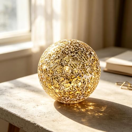 Bolas de vidrio hechas a mano Colcolo de 8 cm oro para decoración exclusiva 6
