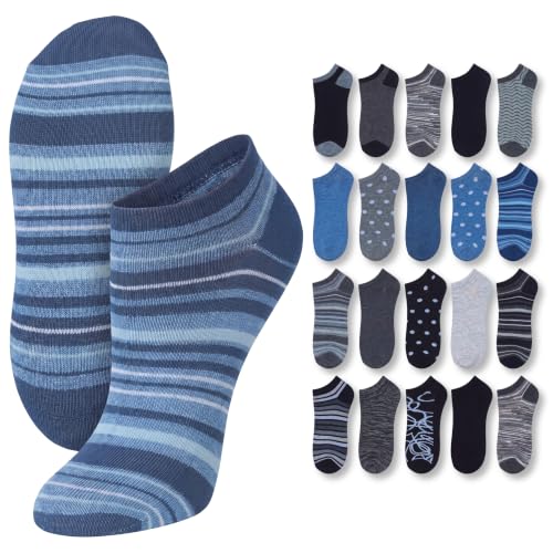 Image of Tipi Toe Women's 20 Pack Colorful Low Cut Socks - Lightweight, Breathable Design for All-Day Comfort Sizes 9-11 /10-13