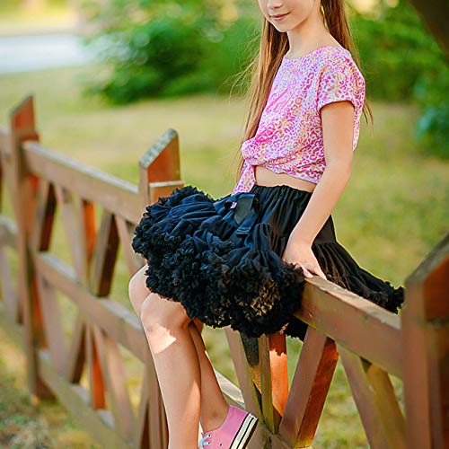 Baby Girls Tutu Skirt Fluffy Soft Tulle Skirt Princess Ballet Skirt Tutu Pettiskirt (S(3-4T), Black) #TOP6