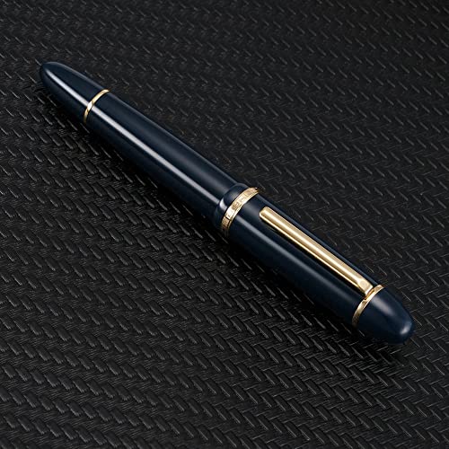 Jinhao X159 Fine Nib Fountain Pen, Dark Blue With Golden Clip Acrylic Big Size Writing Pen #TOP1