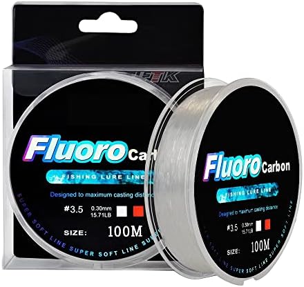 MAYHEM FISHING Fluorocarbon Clear Invisible Main Line Leader Abrasive Resistant Fast Sinking Fishing Line Spool 100m (4.5/20lb)
