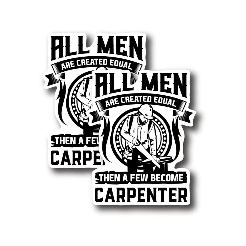 Autocollant charpentier humour stickers vinyle ouvrier bâtiment lot de 2