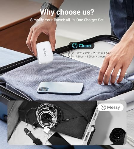 Image of Retractable Wall Charger,40W Dual Port QC3.0+PD Fast USB C Charging Block,Type C Power Adapter Brick Cube for iPhone 16 /15 /14 /13 /12 Pro Max Plus,Samseng Galxy S24 /S23(with 2.6FT USB C Cable)