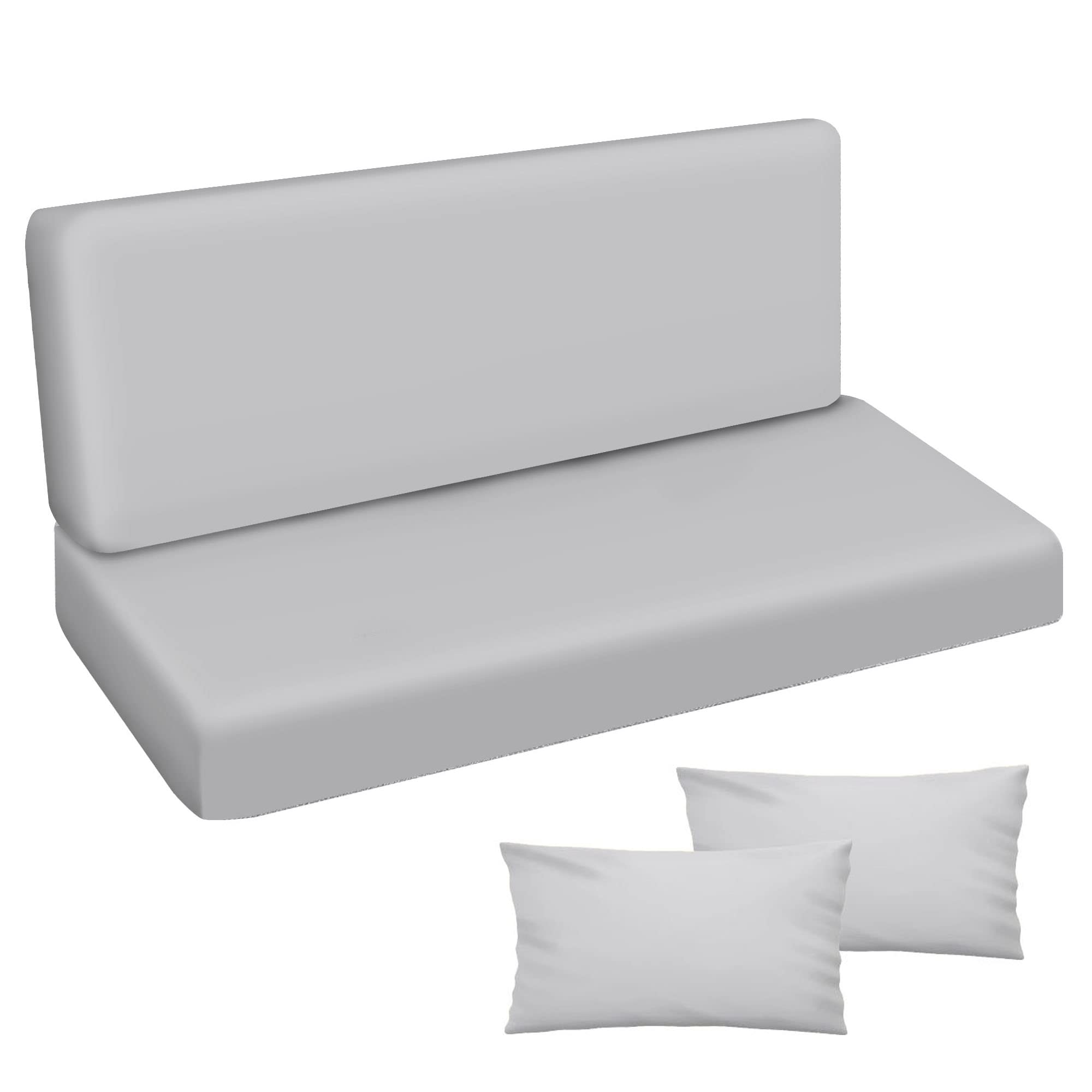 Cuscino Per Panca Da Giardino Impermeabile 100x50x50 Cm - Con Schienale E Cuscini Extra Per Esterni - Foto 8