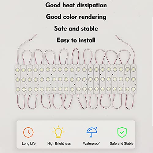 Image of LED Module, 100pcs 49.8 Ft 5730 SMD 150LM Per LED Module IP65 Waterproof Decorative Light for Advertising Signs with Tape Adhesive Backside (Red Light)