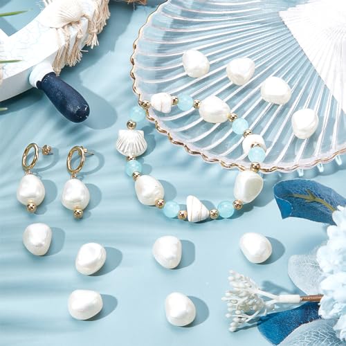 SUNNYCLUE 1 Box About 30Pcs Plastic Beads Bulk Imitation Pearls Bead Big Large White Baroque Pearl Loose Pearls Charms for jewellery Making Beads Assortments DIY Crafts Necklace Bracelet Earring - Image 4