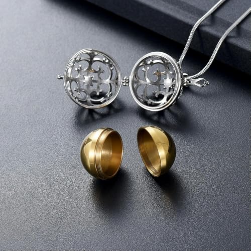 Urne funéraire pour cendres d'animaux, collier pendentif boule or - 5
