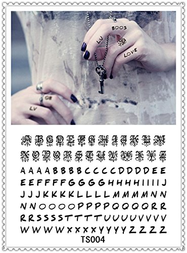 Temporary Tattoo Stickers Temporary Body Art Supermodel Stencil Designs Waterproof Letters Gun Tattoo Pattern