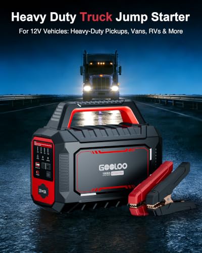 Image of GOOLOO GT Truck PRO 10000A & 64000mAh Jump Starter with 65W Fast Charge | Supersafe 12V Car Battery Jumper Starter Portable - LiFePO4 Power Pack - 36 mo. Standby - LED Light - For All Gas All Diesel
