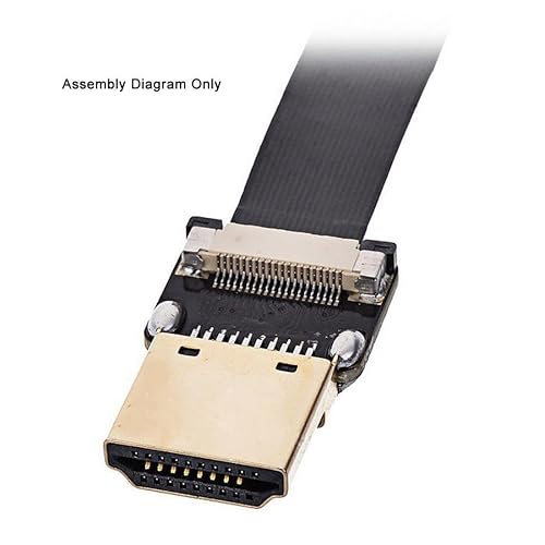 Vista 42 de chenyang CY 7.9 in FPV HDMI macho a 90 grados hacia abajo HDMI macho HDTV FPC cable plano para fotografía aérea multicoptero