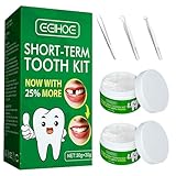 60g Tooth Repair Kit - Temporary Fake Teeth Replacement Beads Kit with 3 Pieces Dental Tweezers Tools for Temporary Restoration of Missing & Broken Teeth Replacement Dentures