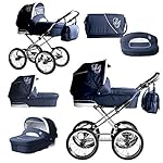 Bebebi Loving | 2 in 1 Kombikinderwagen | Nostalgie Kinderwagen | Farbe: Blue Ardent