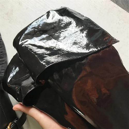 Unisex Long 65Cm Patent Leather Opera Gloves With A Double Lapel Cuff Over-Elbow Style For Elegant Formal3