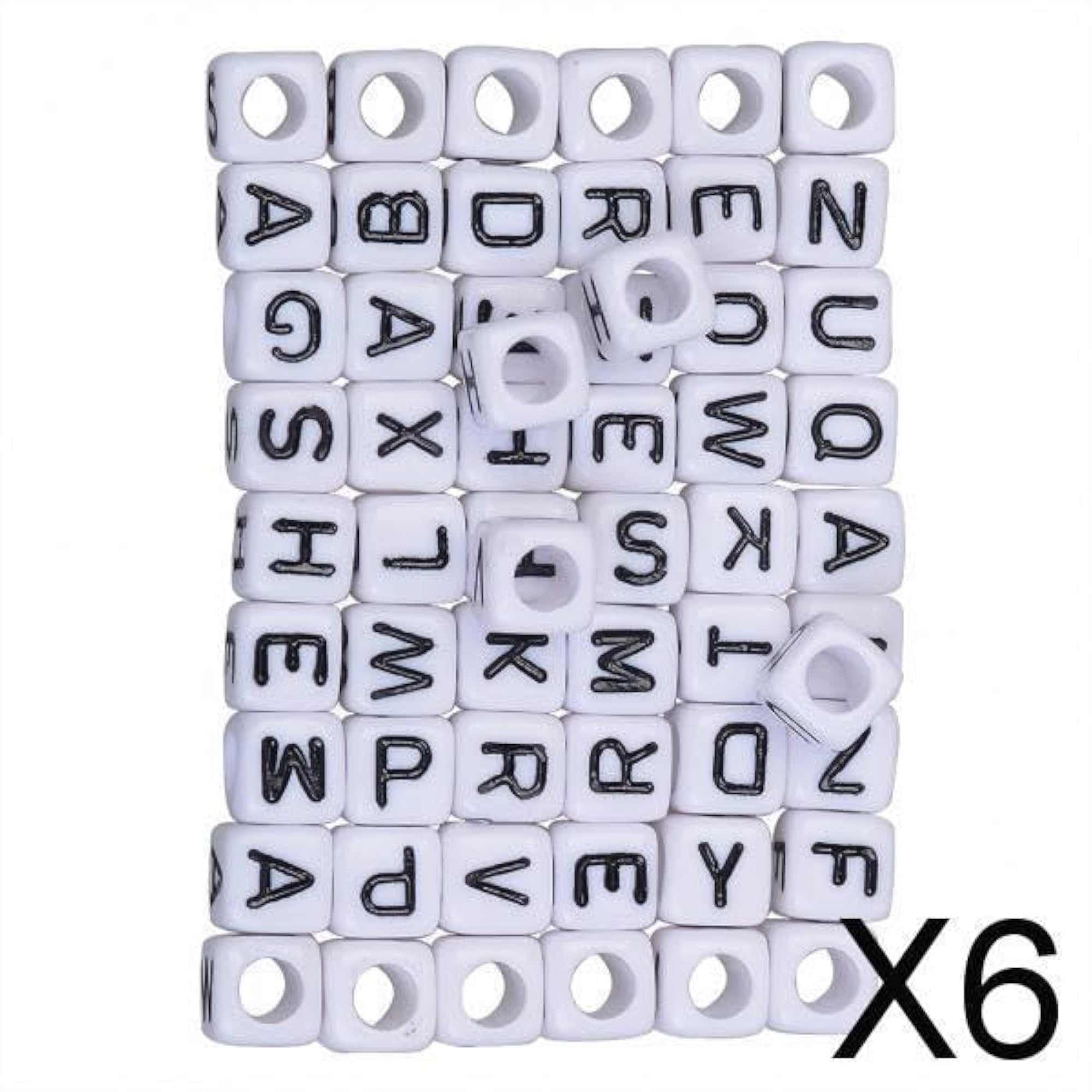 Mix Square Acrylic Alphabet Beads for DIY Crafts, 200 Pieces