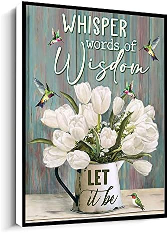Hummingbird Canvas Art Print Whisper Words Of Wisdom Let It Be Fr...