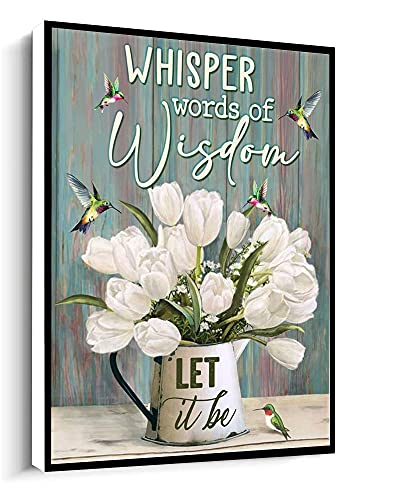 Hummingbird Canvas Art Print Whisper Words Of Wisdom Let It Be Fr...