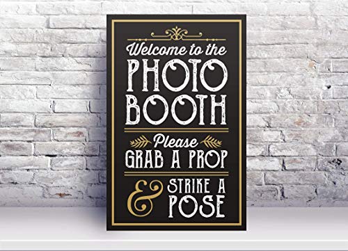 Perfect Photo Booth Prop Sign With Easel Backer Stand, Great For Diy Photo Booth, Grab A Prop Strike A Pose Photo Booth Sign, Great For Wedding, Birthday, Holiday Events And More! #TOP7